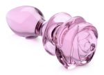 Pink Rose Glass Anal Plug - Medium - Image 3