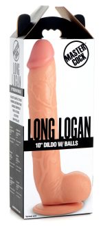 Long Logan 10 Inch Dildo With Balls - Light - Image 8