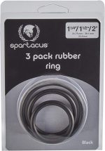 Rubber Cock Ring Set - Black - Image 3