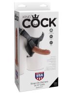 King Cock Strap on Harness With 6 Inch Cock - Tan - Image 3