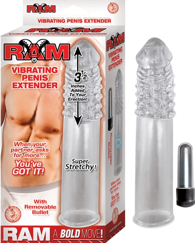 0a366d73c00a1dd82956ee2d29428def Ram Vibrating Penis Extender - Clear - Image 1