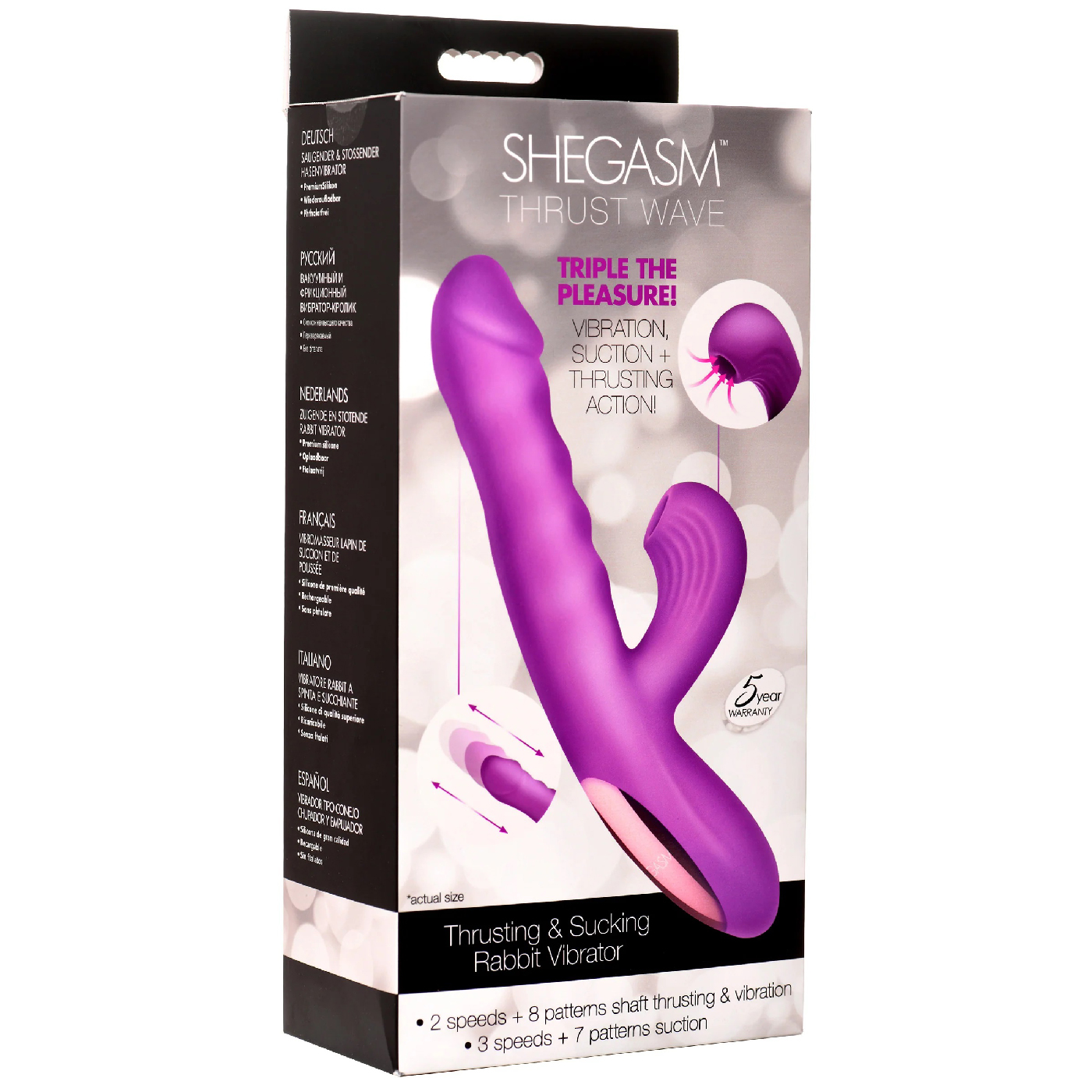 0cj6mVD07NhQco1lVdaDdLpmtAw2YwLP Thrust Wave Thrusting and Sucking Rabbit Vibrator - Purple - Image 1