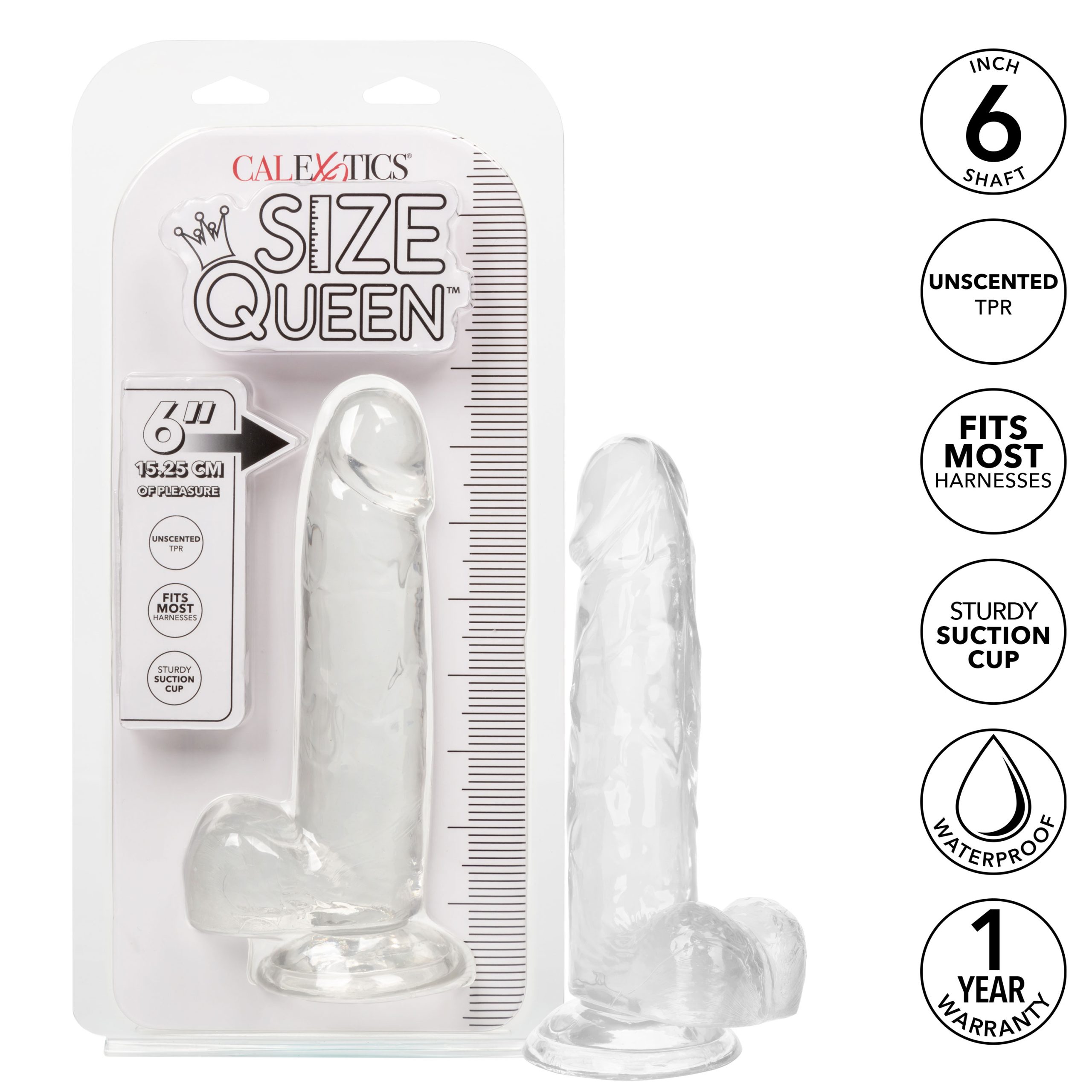 0dtTHyumBURhjnbxXtRGrtkQBeXbFrOD Size Queen 6 inch/15.25 Cm - Clear - Image 1