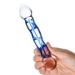 6.5 Inch Full Tip Textured Glass Dildo - Image 3