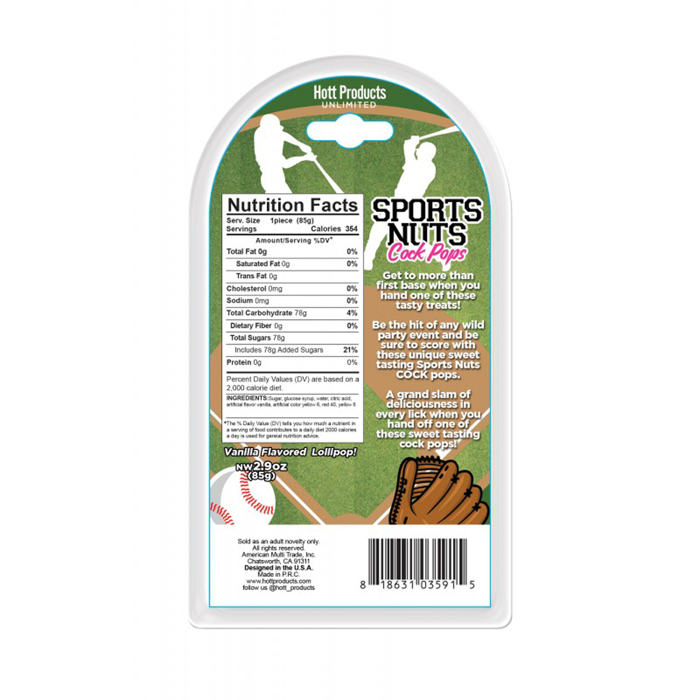 0uOlvbMa Sports Nuts Cock Pops Baseballs Vanilla Lovers - Image 1