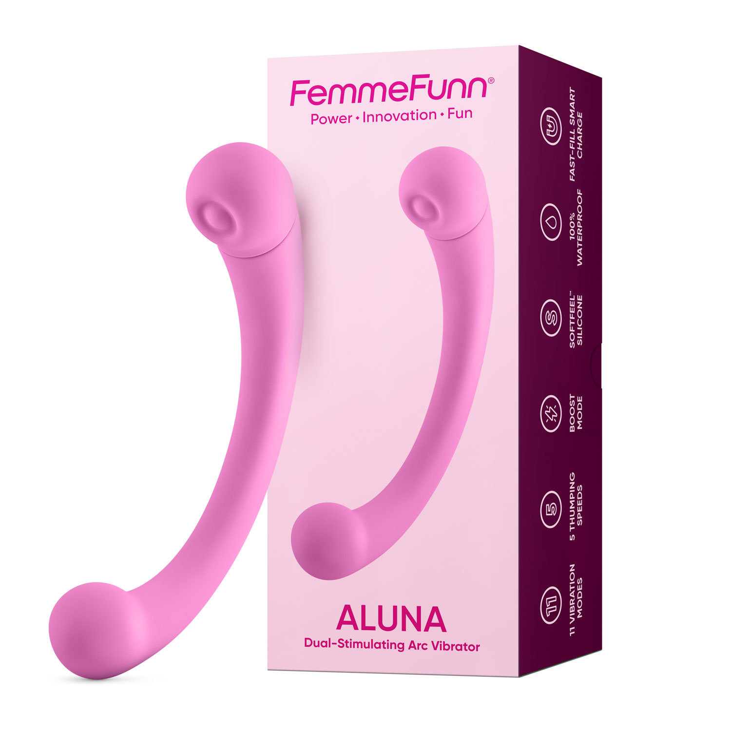 16V7TtkX Aluna Dual Stimulating Arc Vibrator - Pink - Image 1