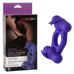 Silicone Rechargeable Triple Orgasm Enhancer - Purple - Image 2