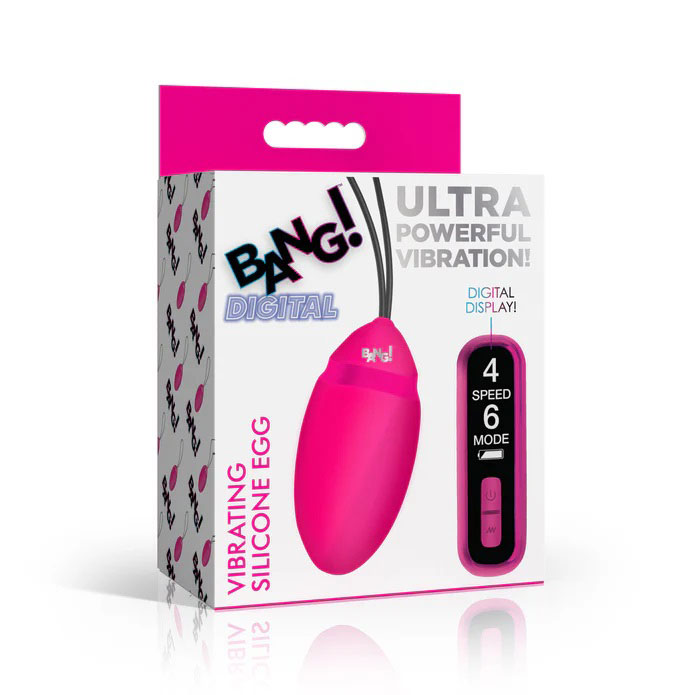 1R2H6imQ Vibrating Silicone Egg With Digital Remote - Pink - Image 1