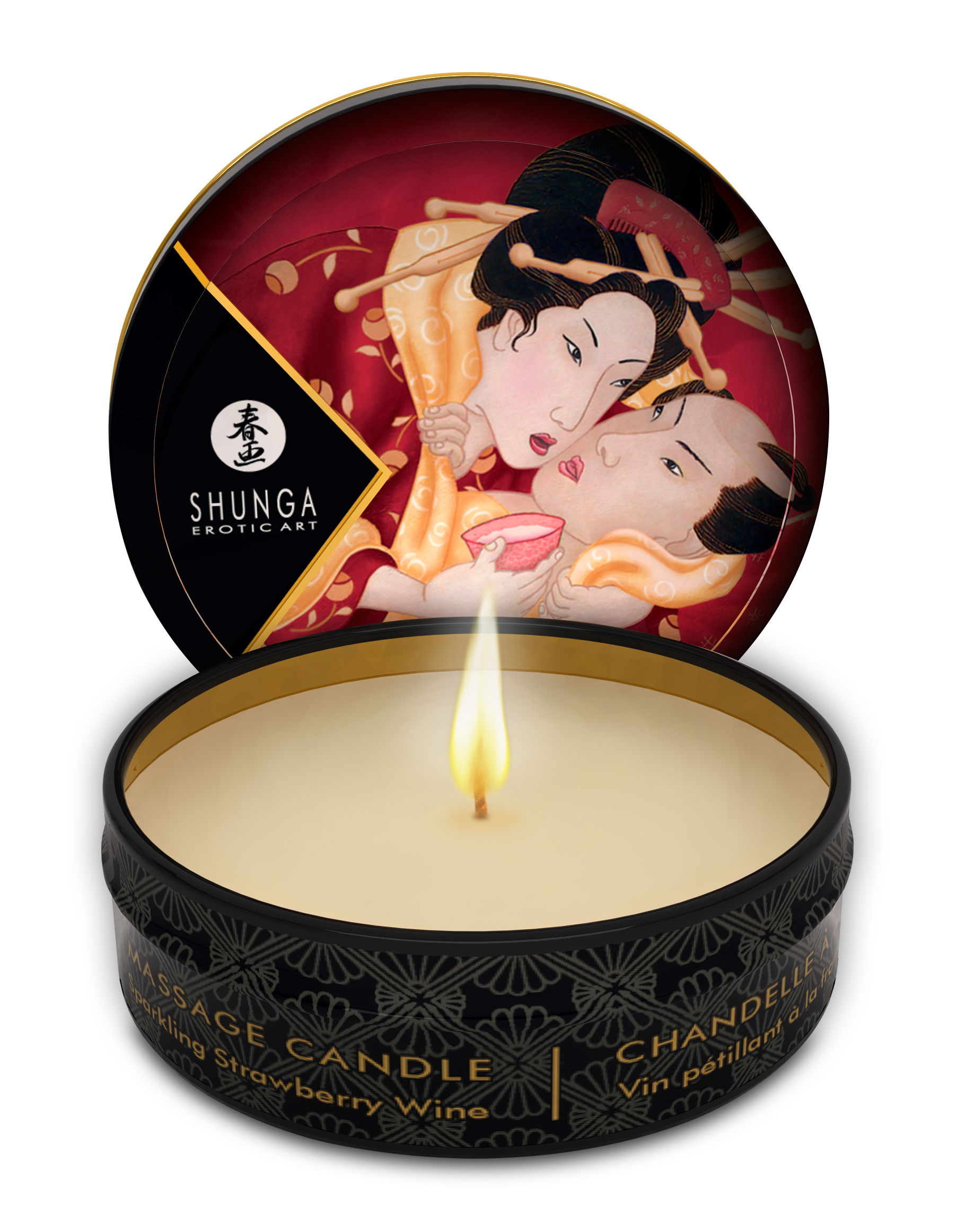 1VHVa7wc8mYYJd9yb3JSIJU4c5r0ij4Y Mini Massage Candle - Romance - Sparkling Strawberry Wine - 1 Fl. Oz. - Image 1