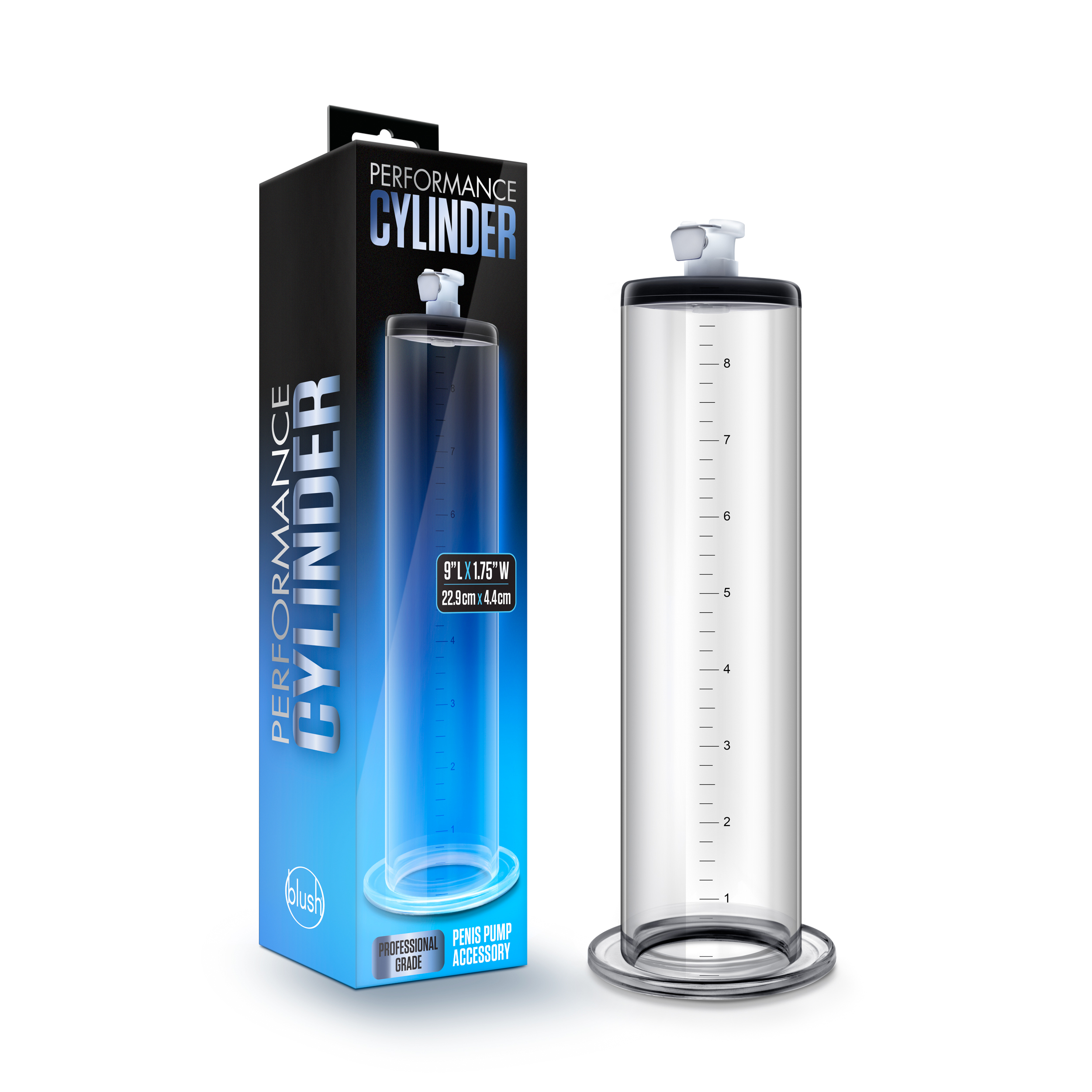 www.blushnovelties.com Performance - 9 Inch X 1.75 Inch Penis Pump Cylinder Clear - Image 1