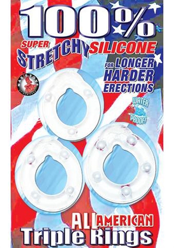 1d19963325e5936587942f77de8a5b6d All American Triple Rings- Clear - Image 1