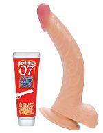 All American Whoppers 8-Inch Curved Dong With  Balls and Lube - Flesh - Image 2