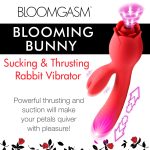 Blooming Bunny Sucking and Thrusting Silicone Rabbit Vibrator - Red - Image 3