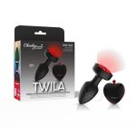 Twila Twirling Smoke Gem Light Up Vibrating Plug With Blk Heart Remote