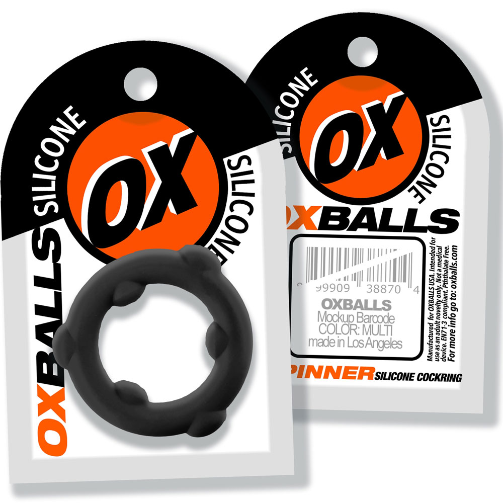 1zqQCKBz Spinner Single Silicone Ring - Black Silicone - Image 1