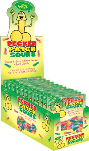 2086db5029d9dd985f4c892c89a725e9 Pecker Patch Sour Gummies - 12 Piece Display - Image 1