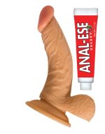 All American Whoppers 6.5-Inch Curved Dong With Balls Lube -Flesh - Image 2