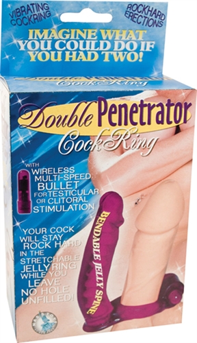278ca1efcfeee4a4a86cb7b9dde7fed2 Double Penetrator Cock Ring - Purple - Image 1