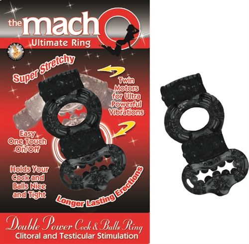 285c2e7abc4bafe44ebd1c0c2742a4bb The Macho Collection Double Power Cock and Balls Rising - Black - Image 1