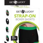 Get Lucky Strap-on Black/green Boxers - Xs/s