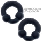 Ultraballs 2- Piece Cockring Set - Night Black - Image 3