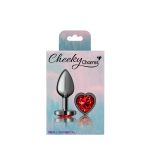Deep Red Heart Gem Gunmetal Metal Plug - Sm - Image 5