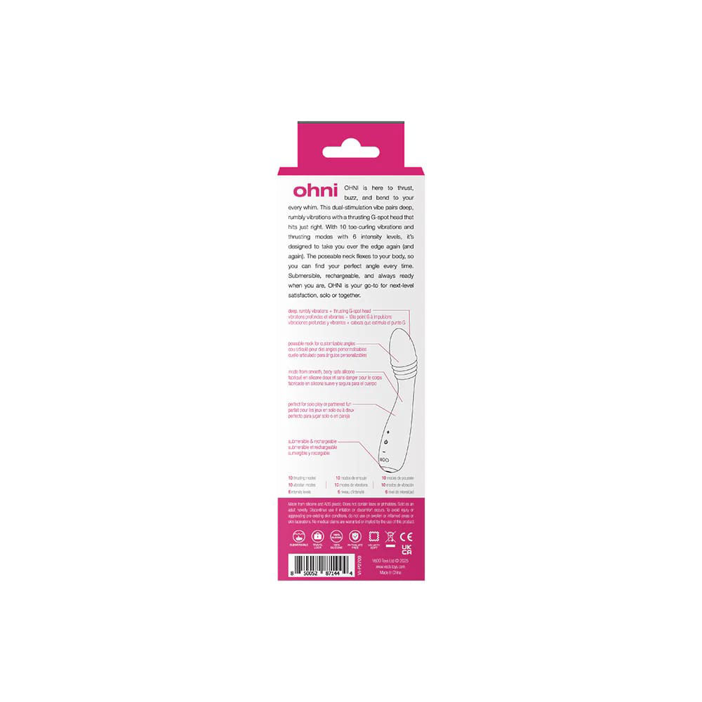 2YSxFFEG Ohni Rechargeable G-Spot Thrusting Vibe Pink - Image 1
