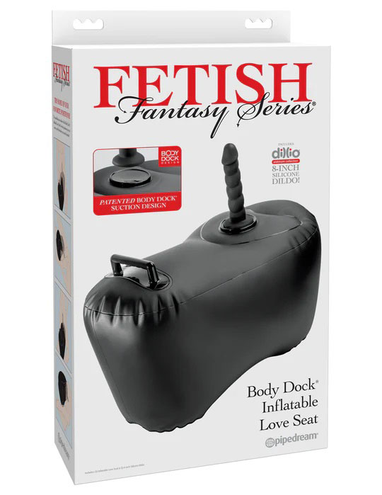 2eAcRtUp Fetish Fantasy Series Body Dock Inflatable Love Seat - Black - Image 1