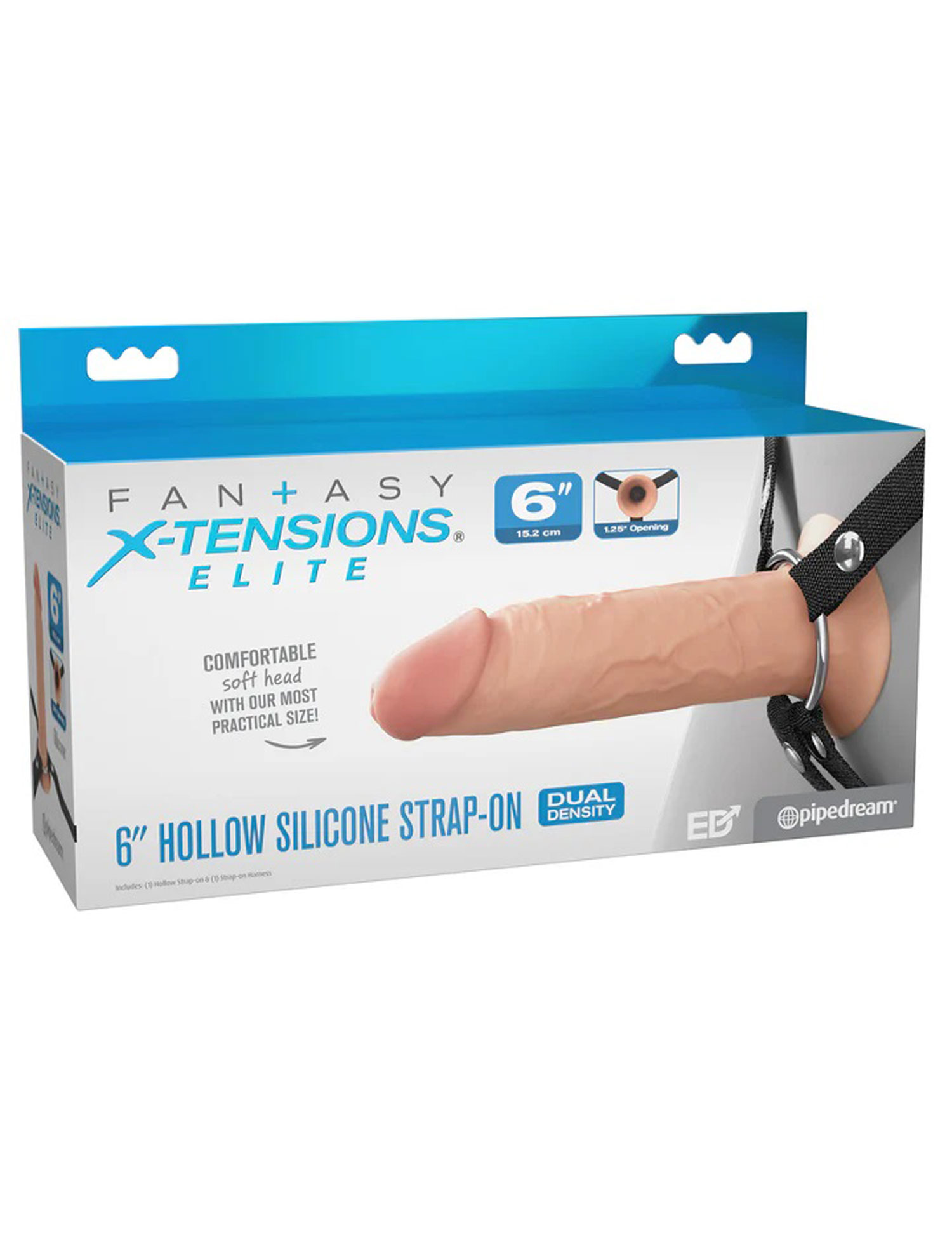 2kUqbenysnajQh912PEaBm2sXcN0zRhB Fantasy X-Tensions Elite 6" Silicone Hollow Strap Dual Density - Light - Image 1