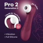 Satisfyer Pro 2 Generation 3 Connect App Liquid Air Technology - Wine Red - Image 4