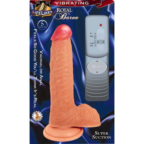34e6dd8856906bf5a15c5e6f1adea3d7 Lifelike Vibrating Flesh Royal Baron 5" - Image 1