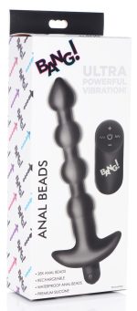 Bang - Vibrating Silicone Anal Beads and Remote Black - Image 3