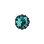 Teal Round Gem Gunmetal Metal Plug - Md - Image 4