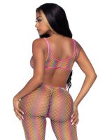 Rainbow Net Footless Bodystocking - One Size - Multicolor - Image 5