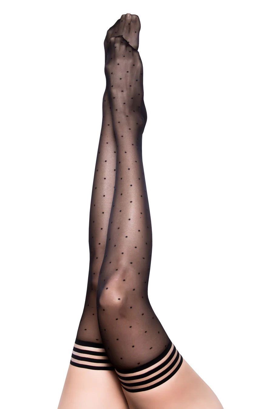 3WzjWWurQbBBrujh3hgBz78VvIP1YUSS Ally - Polka Dot Thigh High - Size a - Black - Image 1