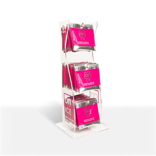 3ee4f7999e70518dc2ce9e208c21f608 On Ice Buzzing & Cooling Female Arousal Oil - 40 Piece Ampoule Tower Display - Image 1