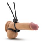Stay Hard - Silicone Double Loop Cock Ring - Black - Image 2