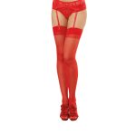 Sheer Thigh High - One Size - Red