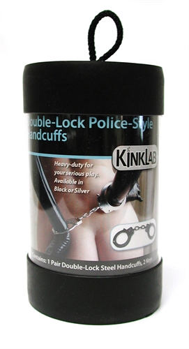 4969c41a3ff143850a5a8e9af8f51e29 Double-Lock Police-Style Handcuffs Black - Image 1