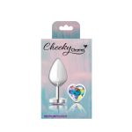 Clear Iridescent Heart Gem Silver Metal Plug - Md - Image 10