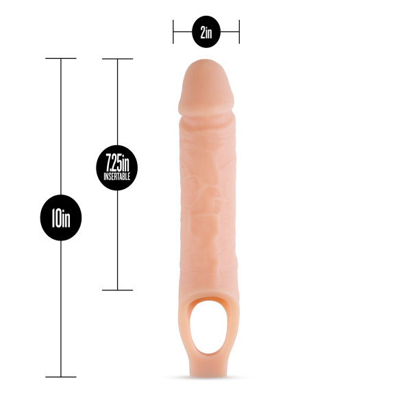 4EEEkKeTgMLBFCP4kBzDyqzJlBehp0tr Performance Plus - 10 Inch Silicone Cock Sheath Penis Extender - Vanilla - Image 1