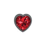 Deep Red Heart Gem Gunmetal Metal Plug - Sm - Image 5