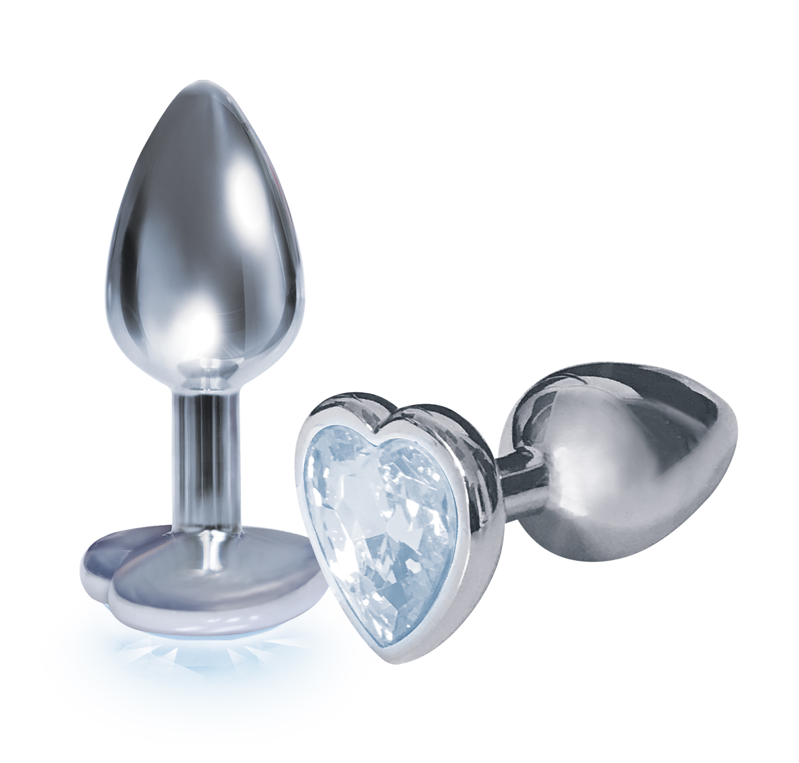 4LgRa9jDiA8MKD7pwDS7oB7K0S8Xch3R The 9's the Silver Starter Heart Bejeweled Stainless Steel Plug - Diamond - Image 1