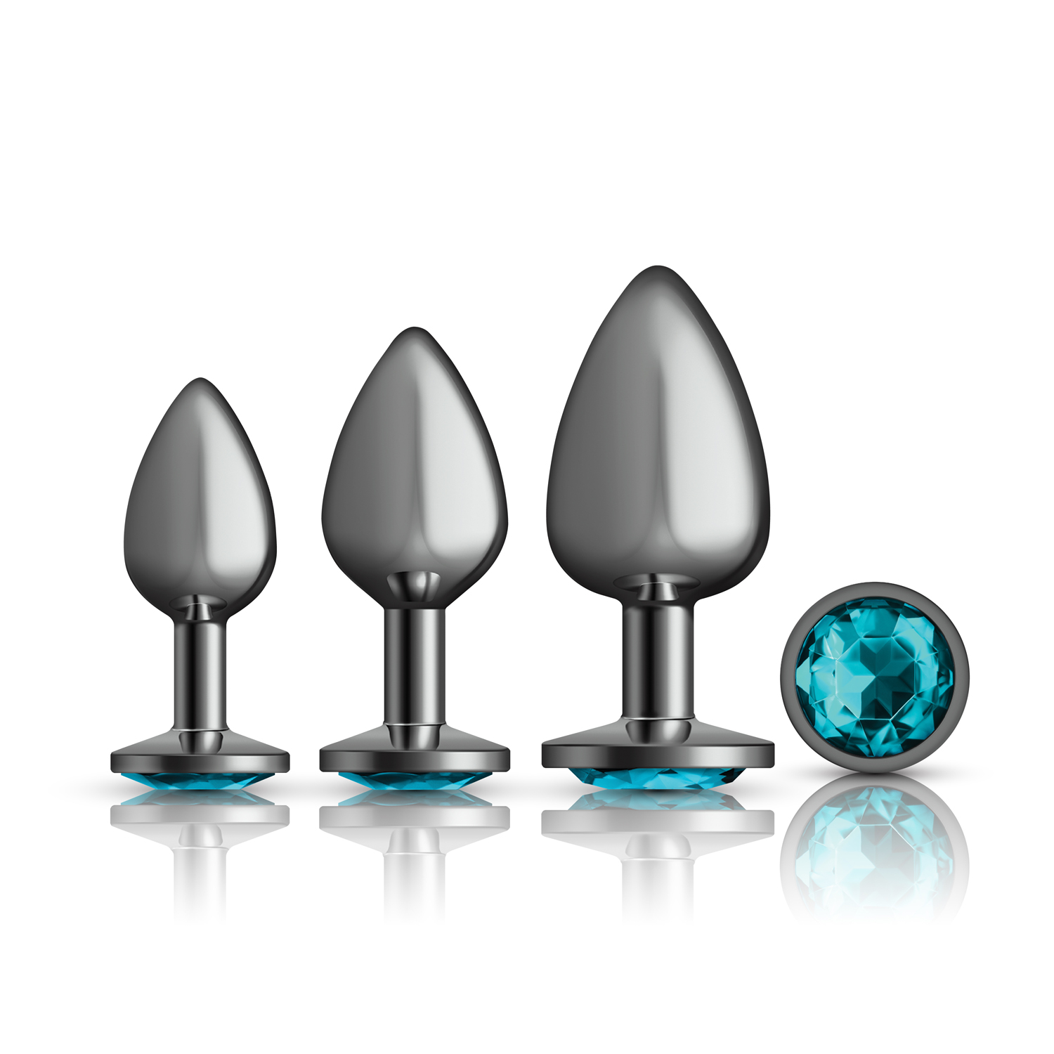 4MvwvPnn3pt8dPW4a2eVoIPy17zFUmCo Teal Round Gem Anal Trainer Kit - Gunmetal - Image 1