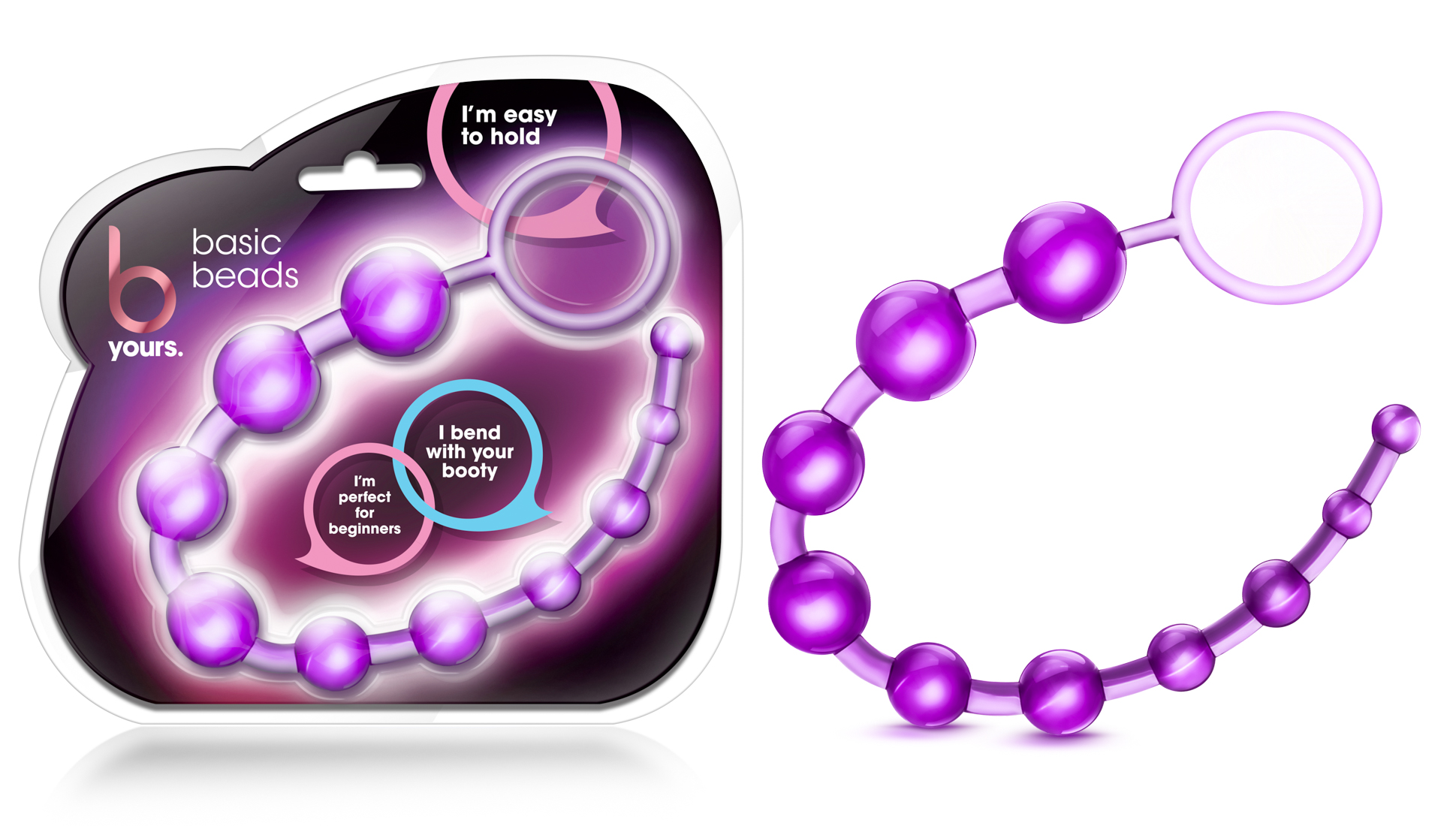 www.blushnovelties.com B Yours - Basic Beads - Purple - Image 1