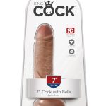 King Cock 7 Inch Cock With Balls - Tan