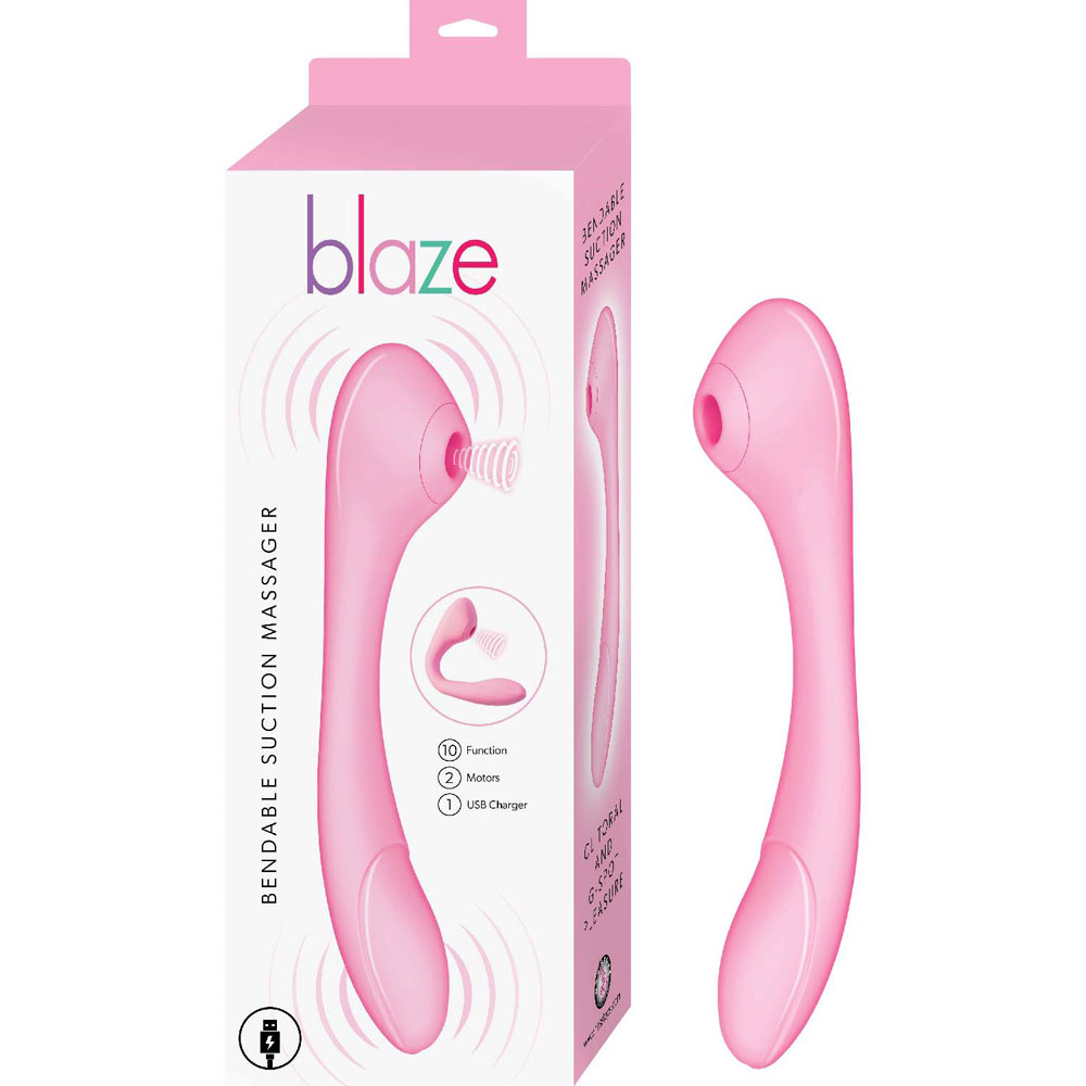 4kI2HGgKIvNsopCyWkKLXidkLHAq7O1i Blaze Bendable Suction Massager - Pink - Image 1
