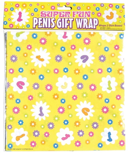 50a3be135a120076744143a799b4af34 Super Fun Penis Gift Wrap - 2 Sheets - Image 1