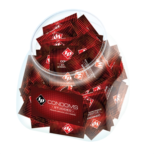 5687a202bfeb8bc71a4fa7cc5fb11240 ID Condoms - Studded - 144 Piece Jar - Image 1