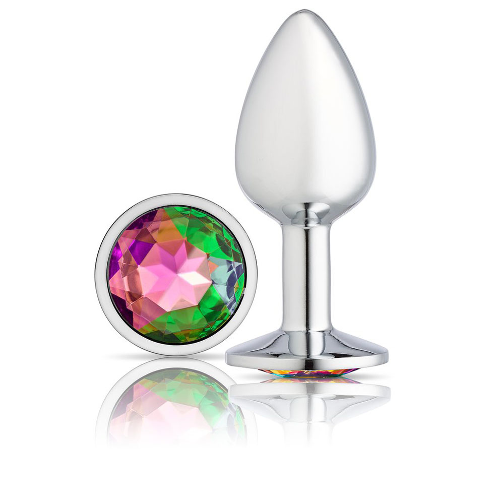 57xijuALAKrKRrWim5ETsPTsfNJ3qDGv Cloud 9 Novelties Gems Silver Chromed Anal Plug - Medium - Image 1